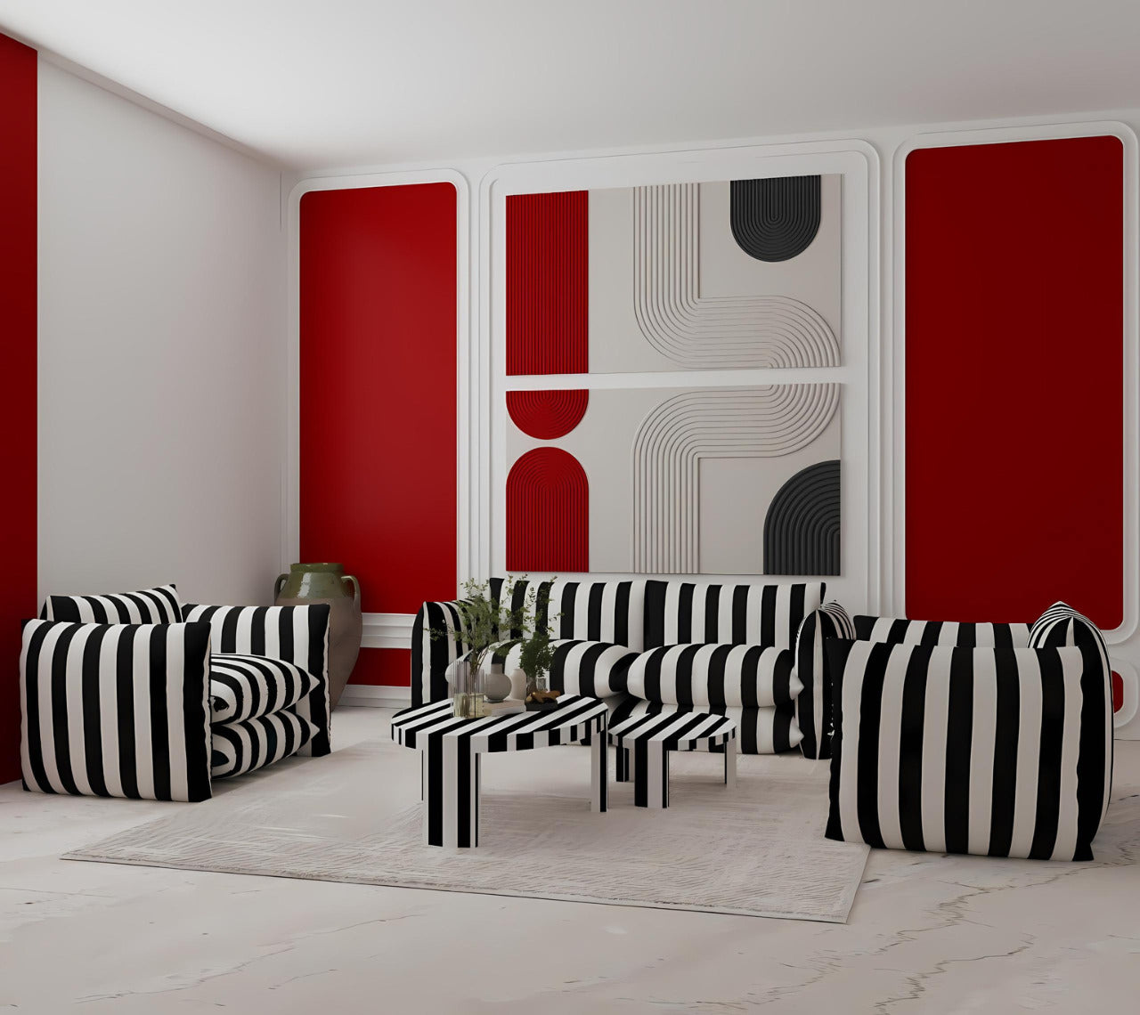 Zebra Living Room Set
