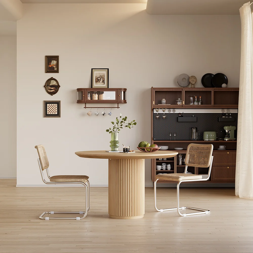 Edith Dining TableDia 80 x H 75 cm / Natural