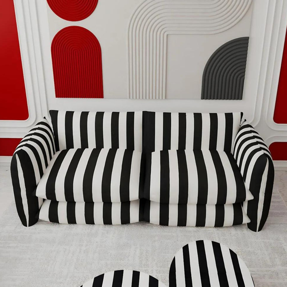 Zebra Pillow Sofa2 Seater: W 210 x D 110 x H 90 cm / Black