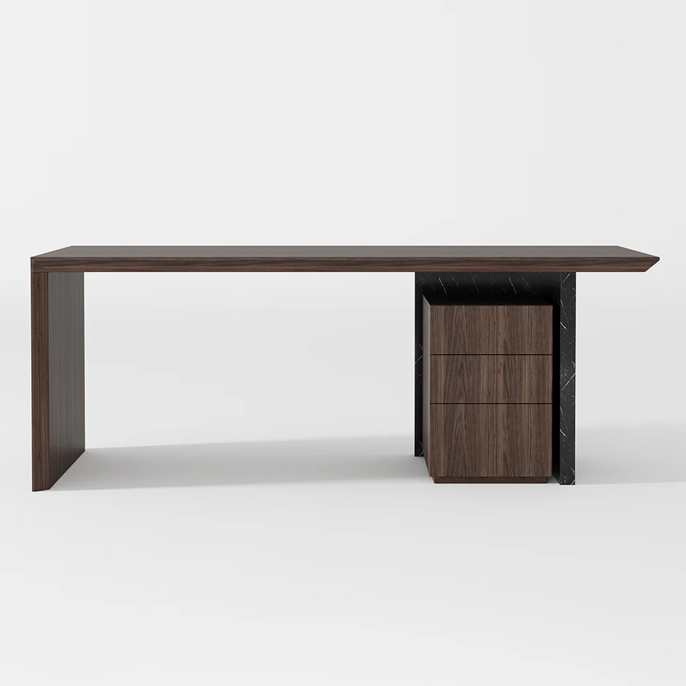 Audrey DeskBlack & Walnut / Facing Right Side Drawers