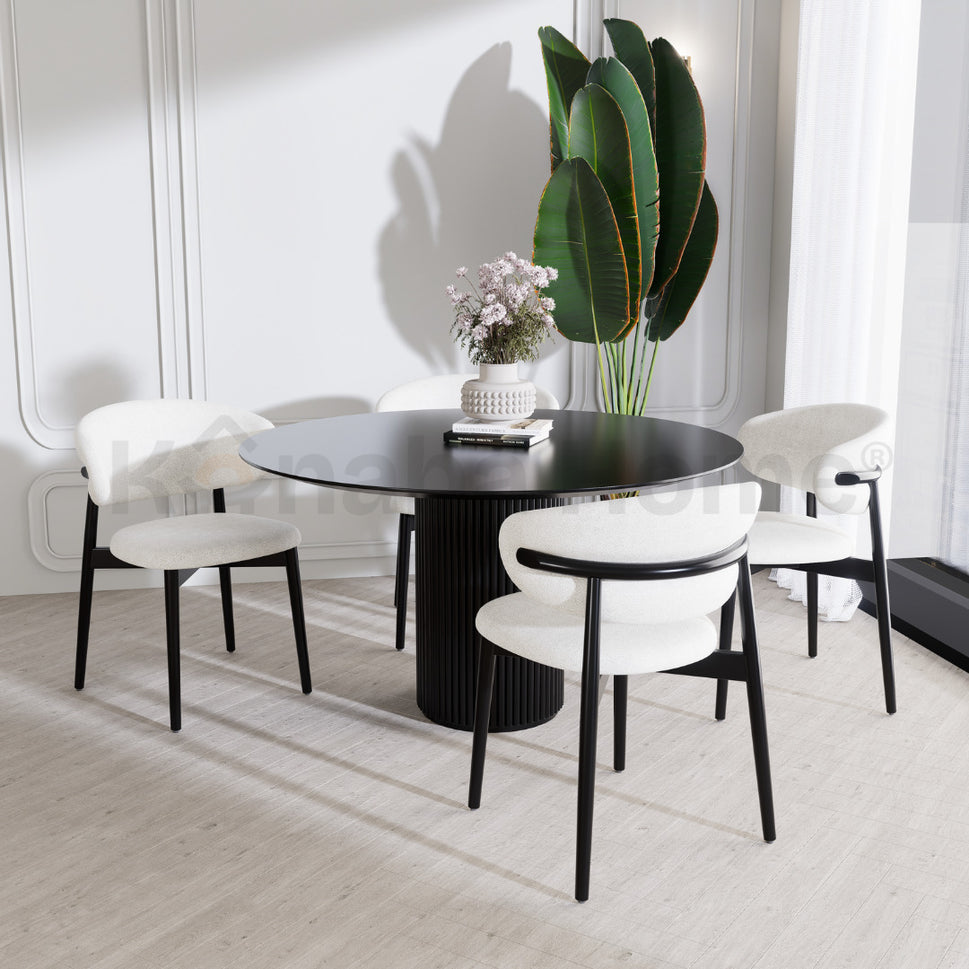 Edith Dining TableDia 120 x H 75 cm / Black