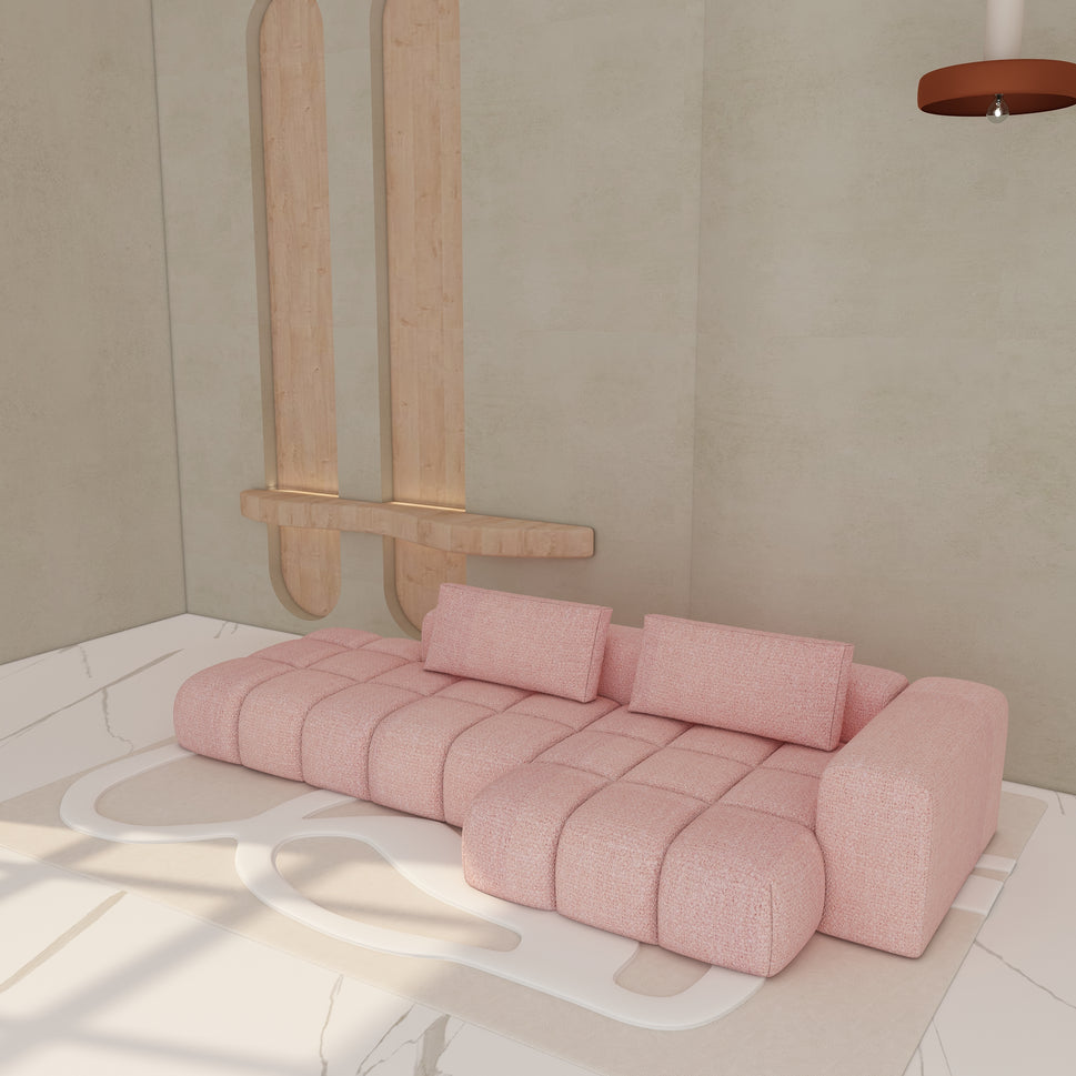 Imelda L Shape SofaFacing Right L-Shape / Boucle / Pink