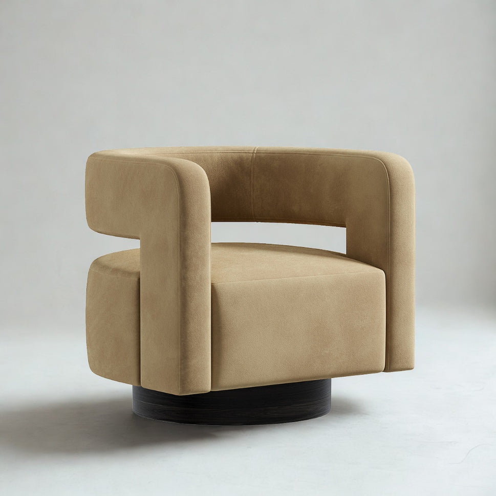 Kivo Swivel ChairCamel | Velvet