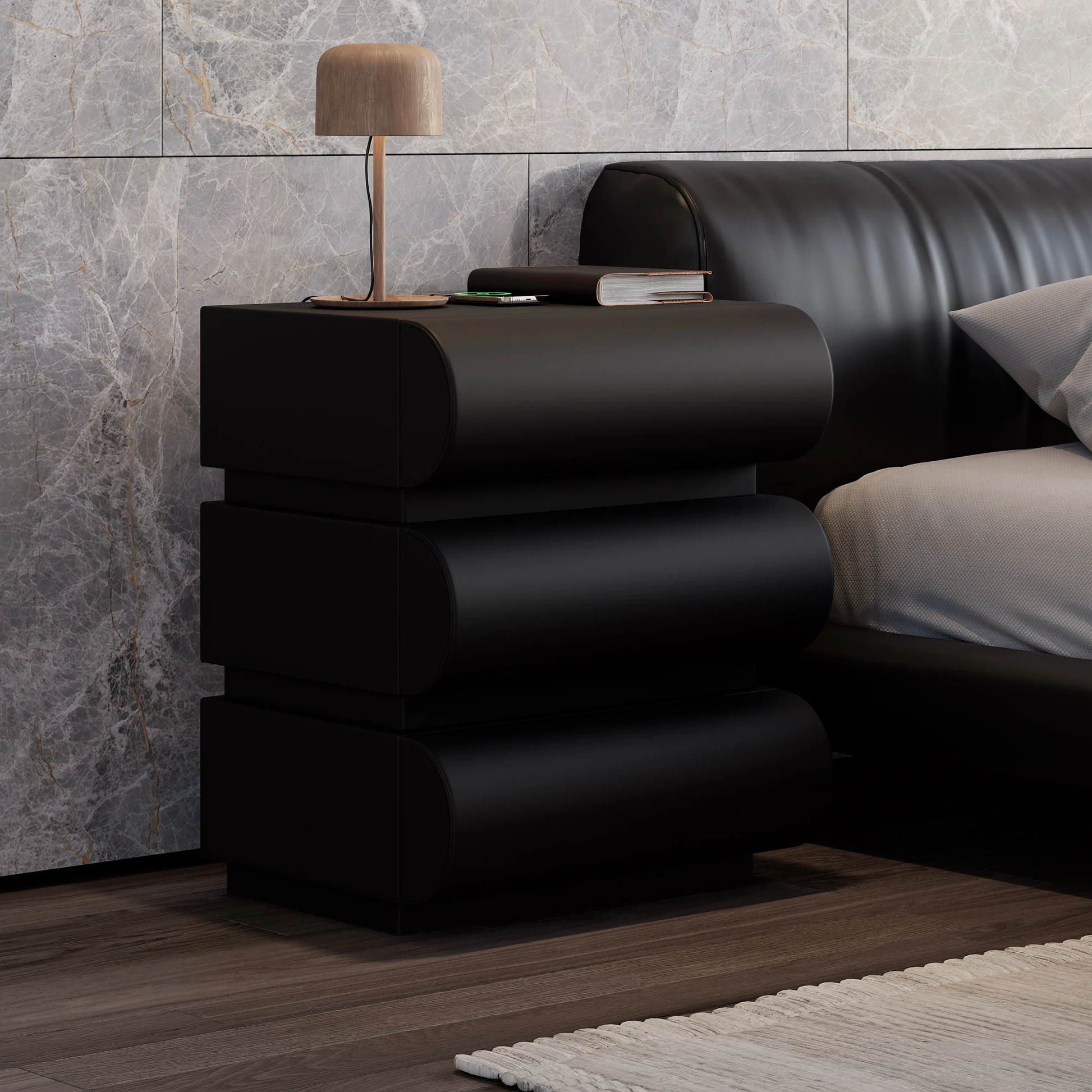 Loria 3-Drawers Nightstand