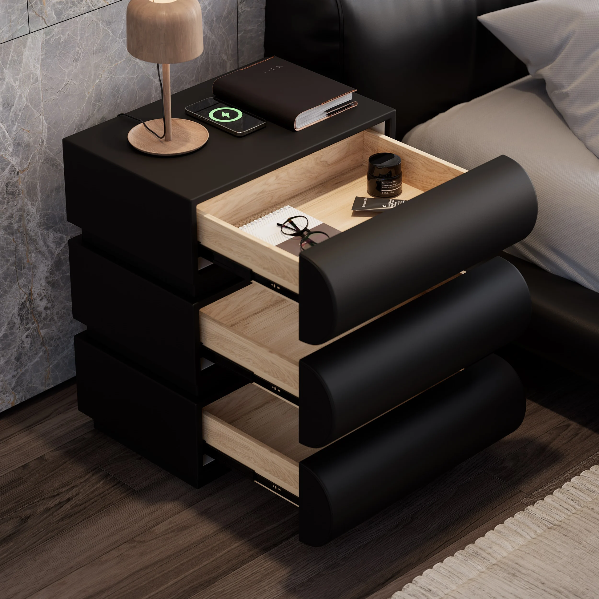 Loria 3-Drawers Nightstand