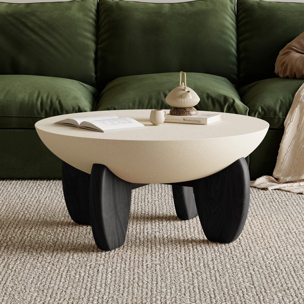Lysa Round Coffee TableBlack & Off-White