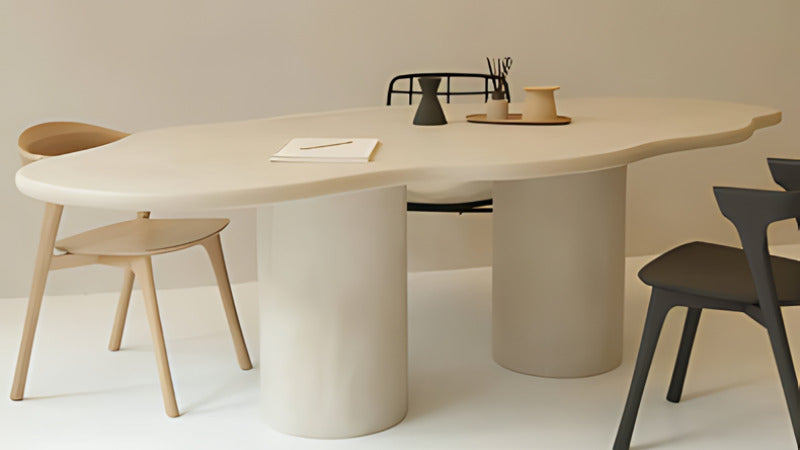 Ola Dining TableBeige | Microcement Finish