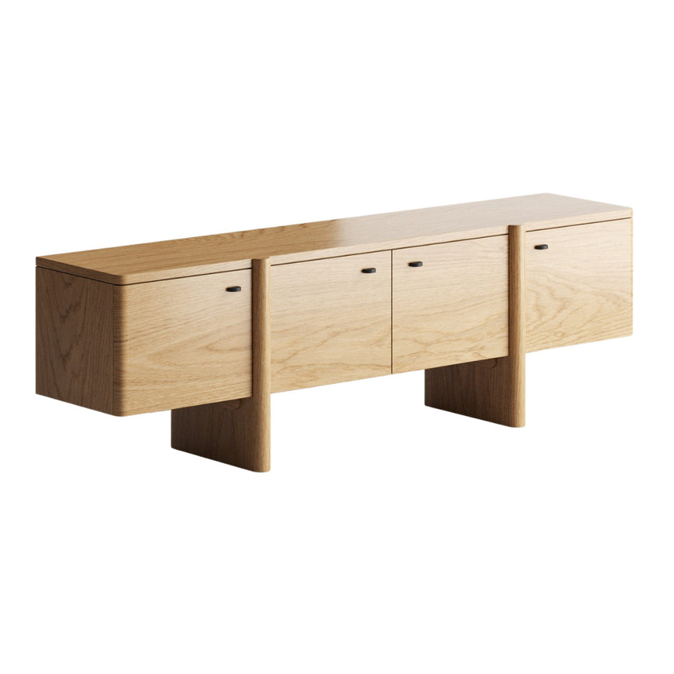 Orlan TV ConsoleRed Oak Grains Natural Wood color / Without Cable Hole