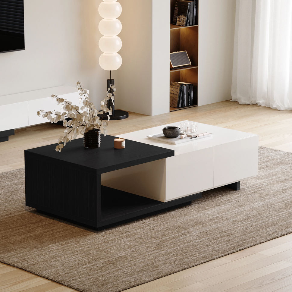 Peter Extendable Coffee TableBlack & White