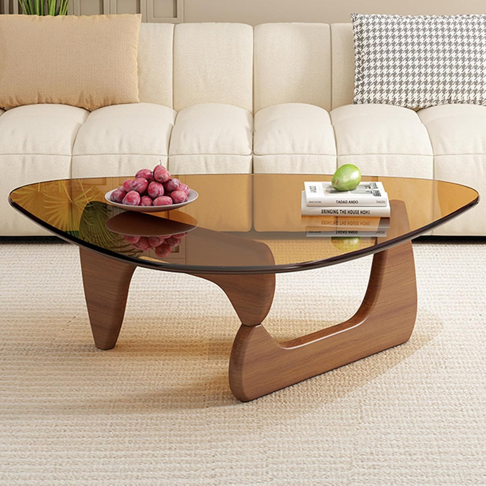 Spark Coffee TableWalnut | Brown Colored Glass