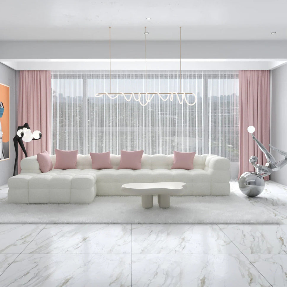 Victoria SofaWhite / Facing Left L-Shape / Boucle