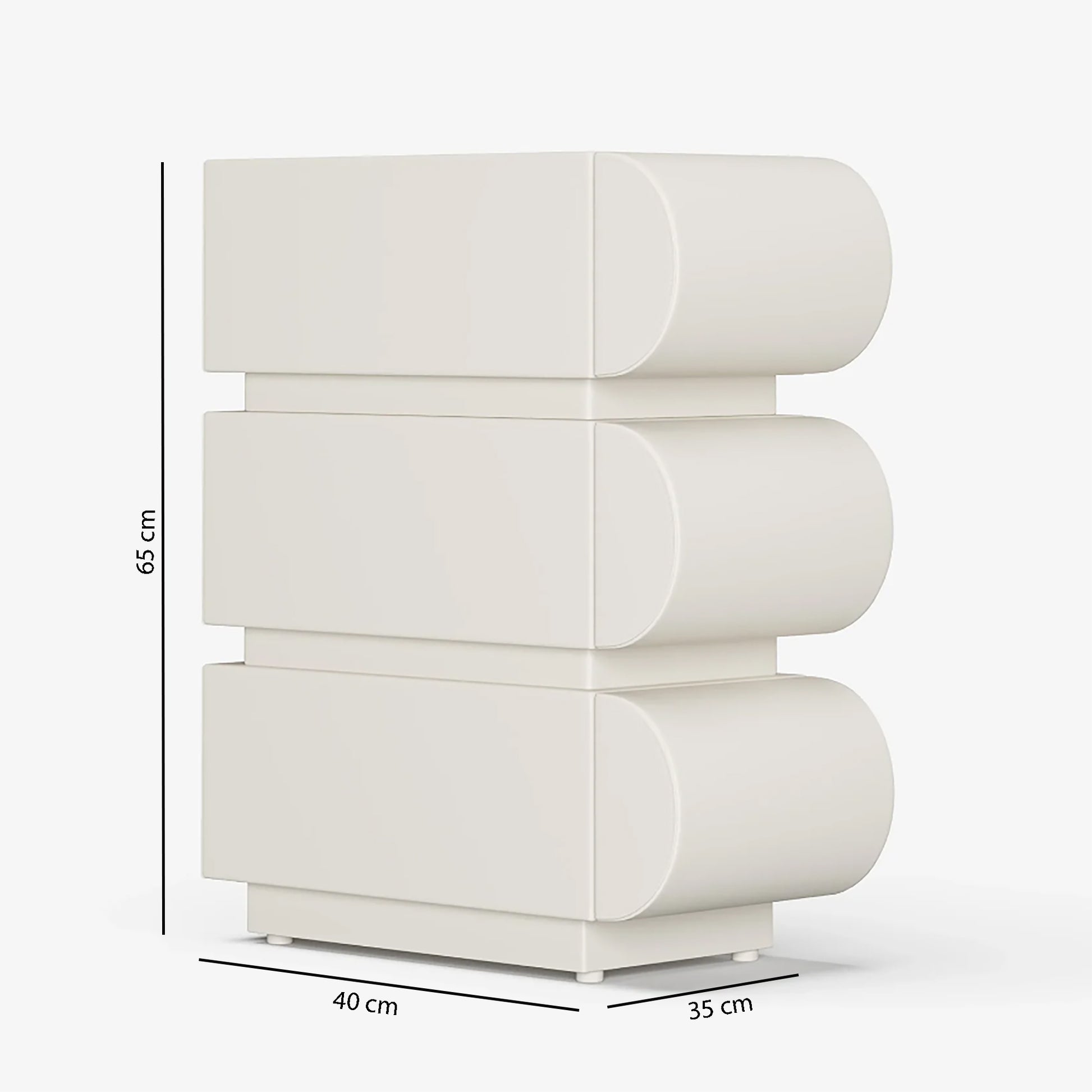 Loria Mini 3-Drawers Nightstand