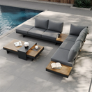 Lior Outdoor Sofa SetGrey / Full Set (L-Shape Sofa + Coffee Table) / Grey