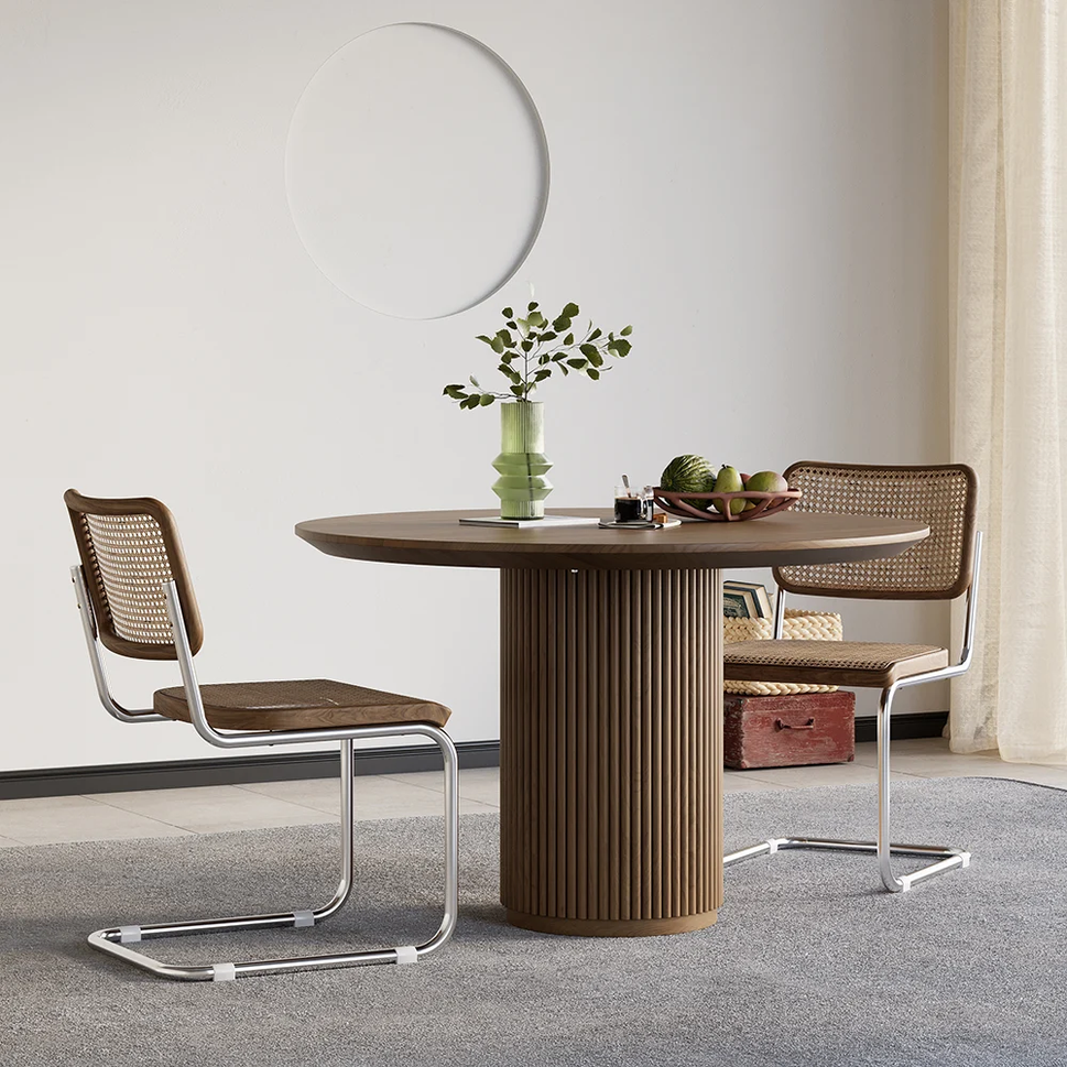 Edith Dining TableDia 100 x H 75 cm / Walnut