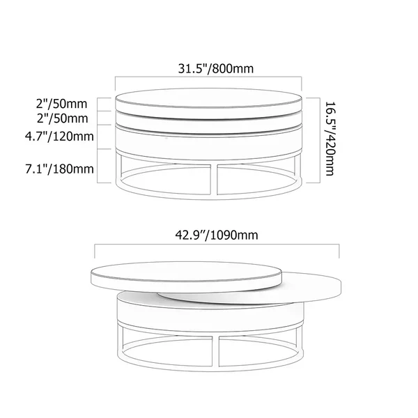 Remi Coffee Table / 80Dia x 42H cm - Kanaba Home #