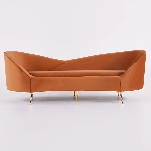 Jazz Orange 3-Seater Curved Sofa - Kanaba Home #