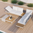 Lior Outdoor Sofa SetWhite / Full Set (L-Shape Sofa + Coffee Table)