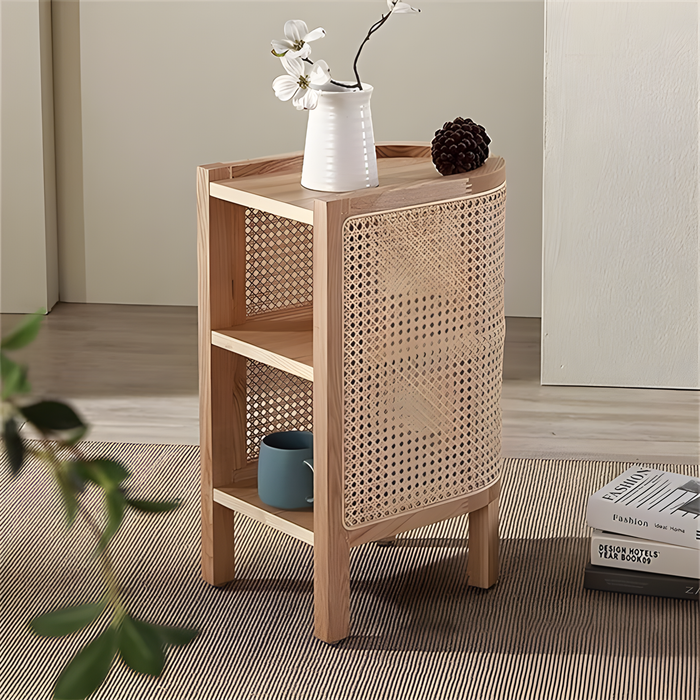 Rattan Side Table / 40 D x 30 W x 62 H