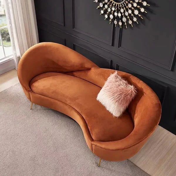 Jazz Orange 3-Seater Curved Sofa