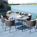 Cian Outdoor Dining SetTable / Beige & Grey