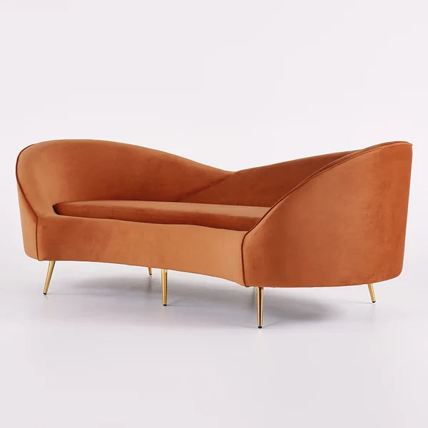 Jazz Orange 3 Seater Curved Sofa