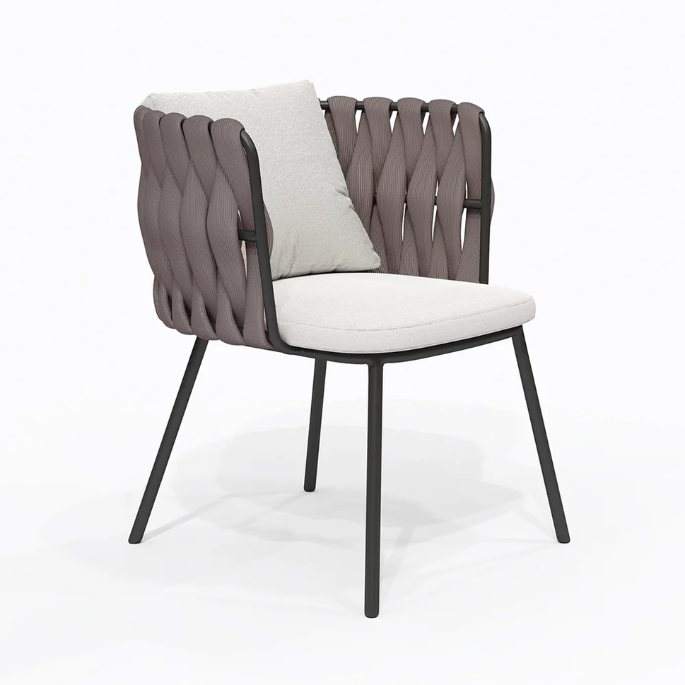 Cian Outdoor Dining SetChair / Beige & Grey