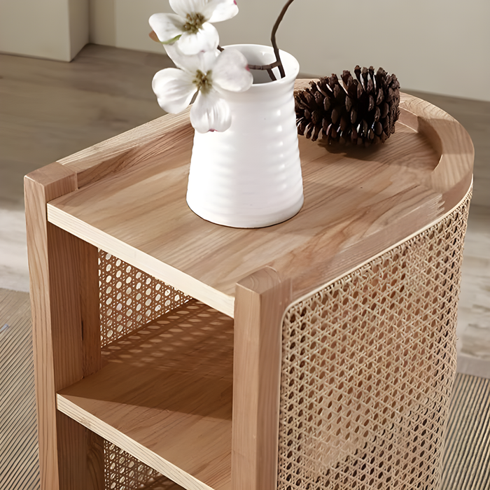 Rattan Side Table / 40 D x 30 W x 62 H