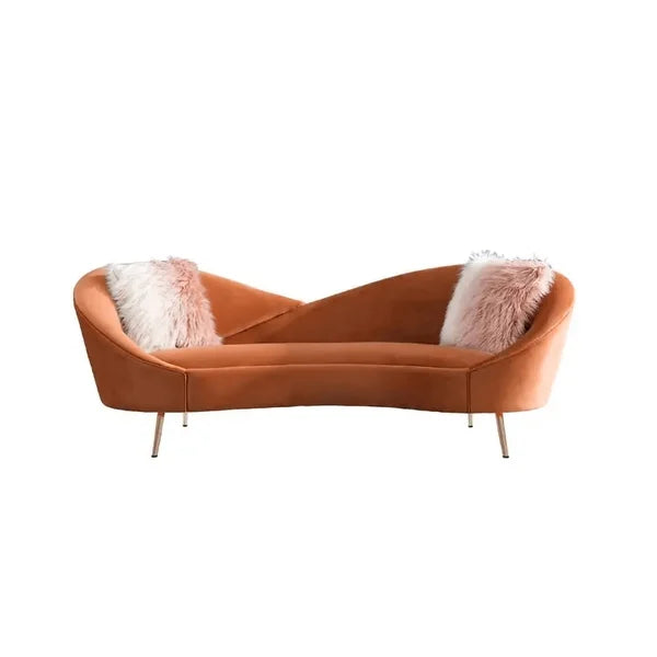 Jazz Orange 3-Seater Curved Sofa - Kanaba Home #