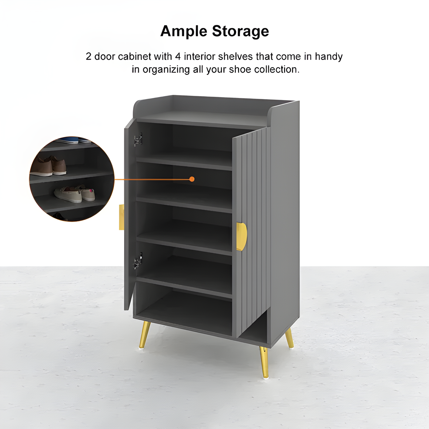 Vault Shoe Cabinet / 32 D x 60 W x 100 H - Kanaba Home #