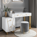 Lara Makeup VanityVanity + Stool / Facing Left Drawers / White