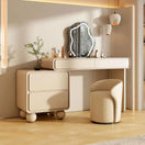 Leda Makeup VanityFull Set (Vanity Table + Stool + Mirror) / Facing Left Drawers