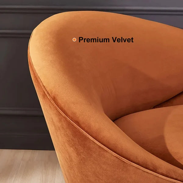 Jazz Orange 3-Seater Curved Sofa