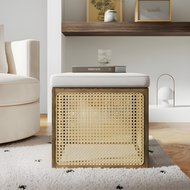 Boho Rattan Pouf