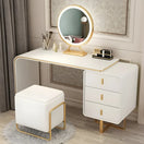 Ela Makeup VanityVanity + Mirror + Stool / White / Facing Right Drawers