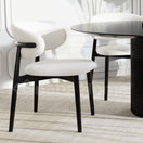 Aki Dining ChairWhite Boucle With Black Frame