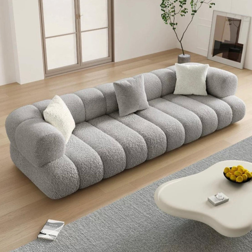 Alps Sofa Set3 Seaters: W 240 cm x D 95 cm x H 70 cm / White / Velvet