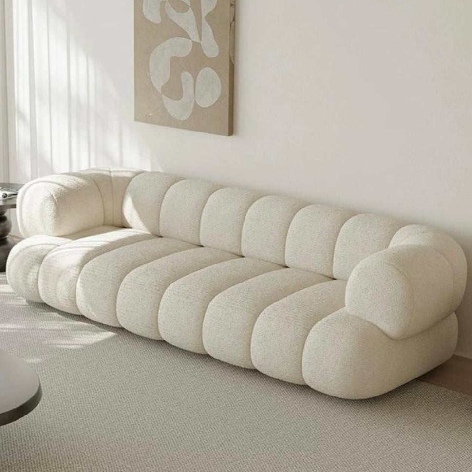 Alps Sofa Set3 Seaters: W 240 cm x D 95 cm x H 70 cm / White / Velvet