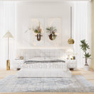 Arlo Upholstered BedQueen Bed: Mattress Size 160 x 200 cm | Overall W 280 x D 230 x H 110 cm / White
