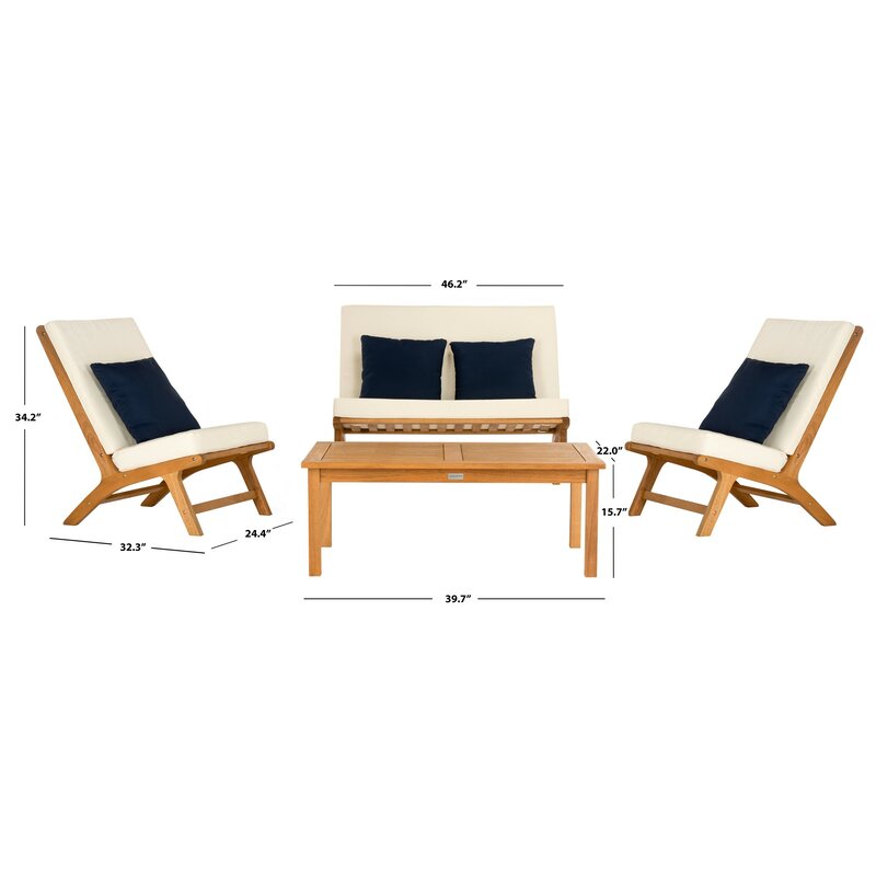 Oreo Solid Wood 4 Outdoor Seating - Kanaba Home #