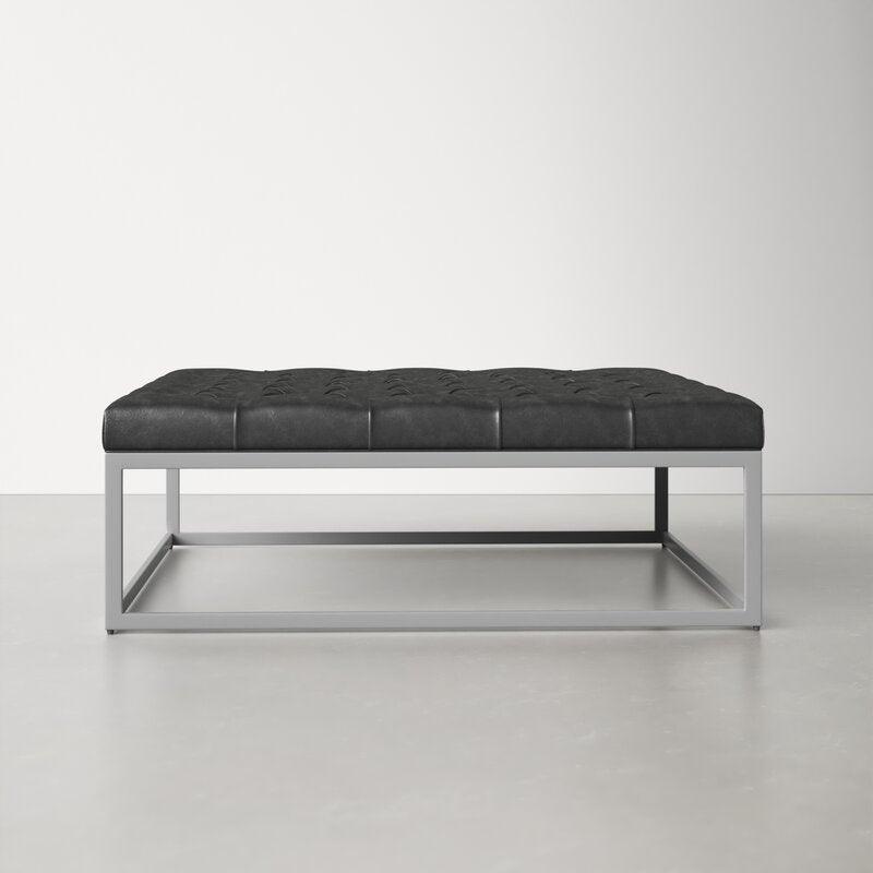 Perch Faux Leather Cocktail Ottoman