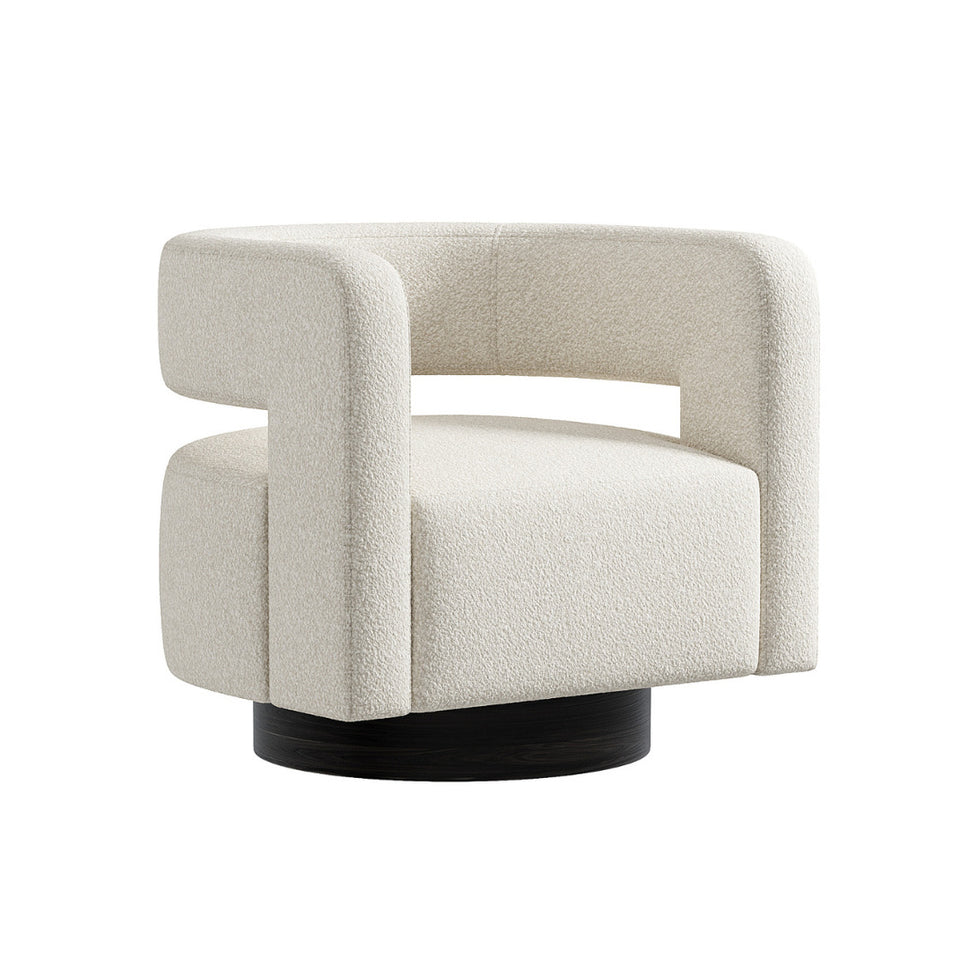 Kivo Swivel ChairWhite | Boucle