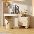 Leda Makeup VanityFull Set (Vanity Table + Stool + Mirror) / Facing Right Drawers