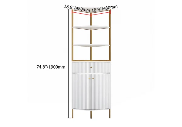 Twyla Bookshelf / 48L x 48W x 190H cm - Kanaba Home #