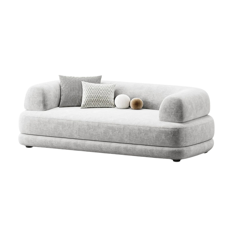 Orea SofaStandard Quality | Only 40 Kg Soft Foaming / Grey | Velvet