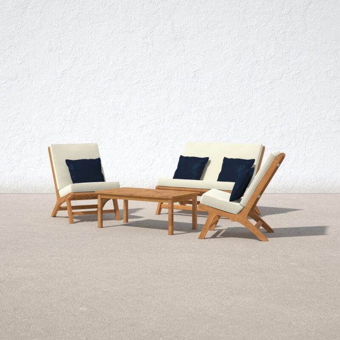 Oreo Solid Wood 4 Outdoor Seating - Kanaba Home #