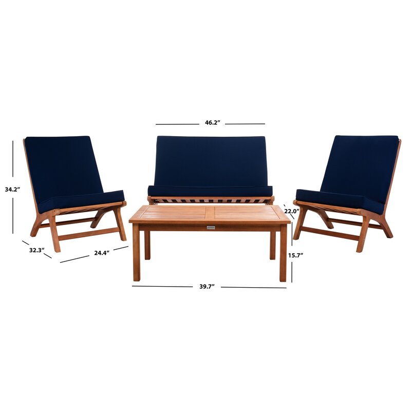 Oreo Solid Wood 4 Outdoor Seating - Kanaba Home #