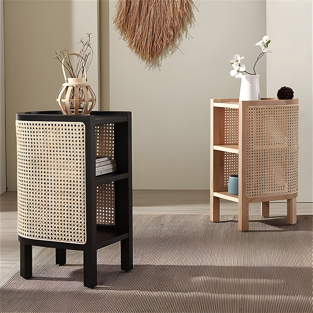 Rattan Side Table / 40 D x 30 W x 62 H - Kanaba Home #