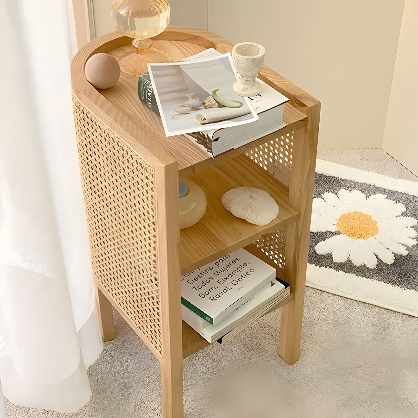 Rattan Side Table / 40 D x 30 W x 62 H - Kanaba Home #