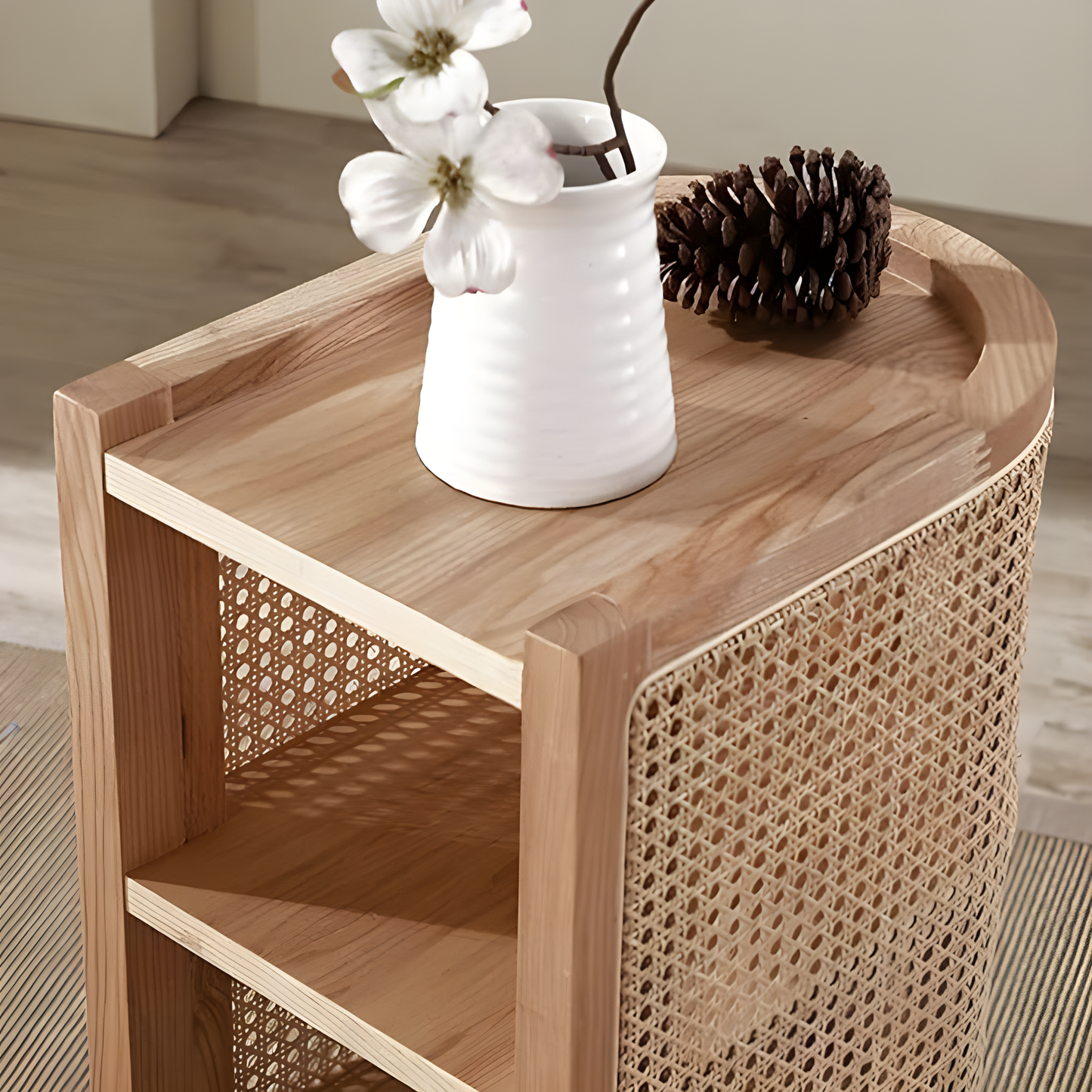 Rattan Side Table / 40 D x 30 W x 62 H - Kanaba Home #