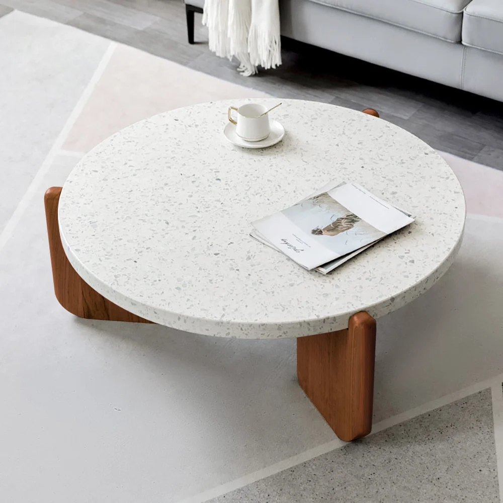 Reva White Terrazzo Coffee Table